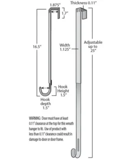 Adjustable Wreath Hanger - Nickel
