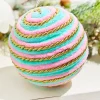 5" Aqua & Pink Twirl Ball Ornament