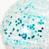 4" Aqua Sequin Iced Ball Ornament