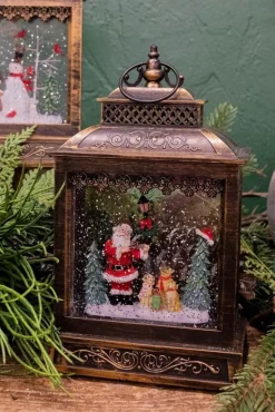 11" Battery Operated Lighted Musical Spinning Water Globe with Holiday Scene and Timer