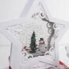 10.5" Battery Operated Lighted Spinning Water Globe Star with Timer