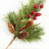 22" Berry Pine with Pinecones Spray