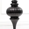 10" Black Metallic Finial Ornament