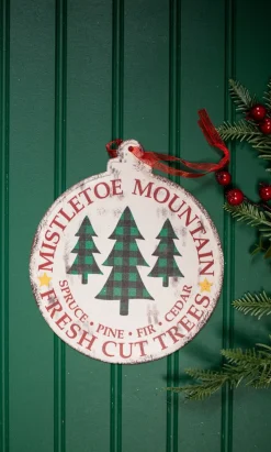 Buffalo Check Metal Holiday Design Christmas Ornaments