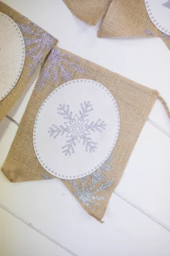 Burlap Winter Wishes Banner - Set of 2