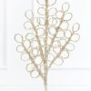 28" Champagne Beaded Glitter Loop Spray