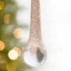 10" Champagne Glitter Icicle Ornament