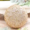 6" Champagne Sequin Glitter Ball Ornament