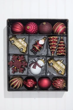 Christmas Shatterproof 25 Piece Assortment - Red, Gold