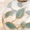 5" Clear Glass Ornament with Leaves