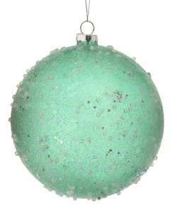 15cm Ice Sugared Gumdrop Ball Ornament Mint Green
