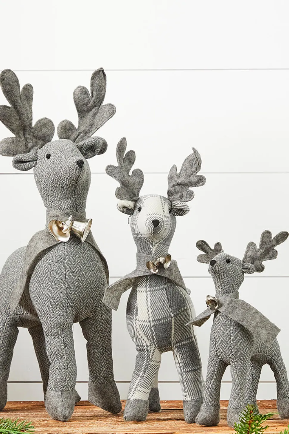 Country Fabric Reindeer - Set of 3