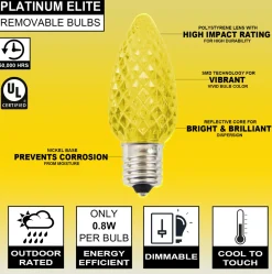 C9 Platinum Elite LED SMD Bulb (25 bulbs/bag) - Faceted, Yellow