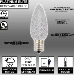 C9 Platinum Elite LED SMD Bulb (25 bulbs/bag) - Faceted, Cool White