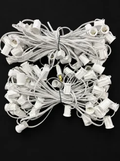 C9 Socket Cord White - 100' 12" Spacing