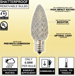 C9 Wonderful LED SMD Bulb (25 bulbs/bag) - Faceted, Warm White