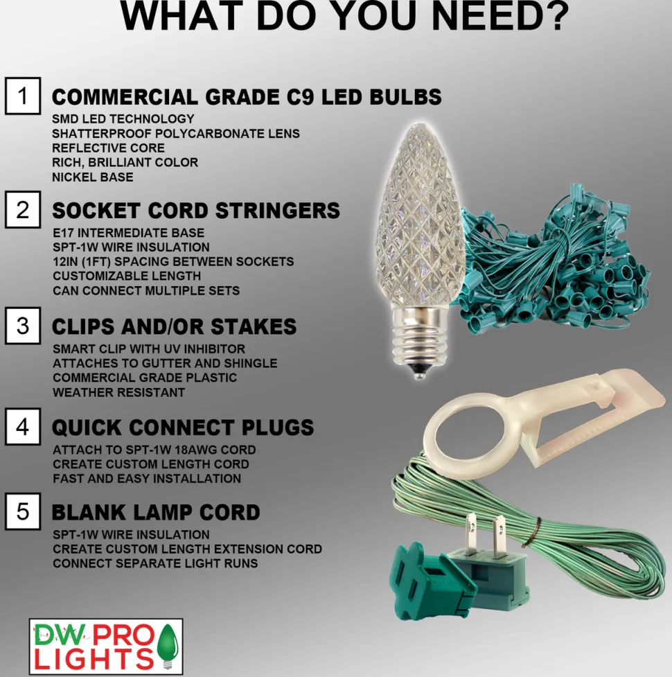 C9 Wonderful LED SMD Bulb (25 bulbs/bag) - Smooth, Blue