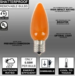 C9 Wonderful LED SMD Bulb (25 bulbs/bag) - Frosted, Orange