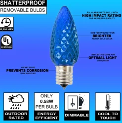 C9 Wonderful LED SMD Bulb (25 bulbs/bag) - Faceted, Blue