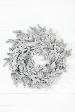 24" Deluxe Flocked Wreath