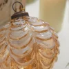 4" Draped Golden Glass Ornament