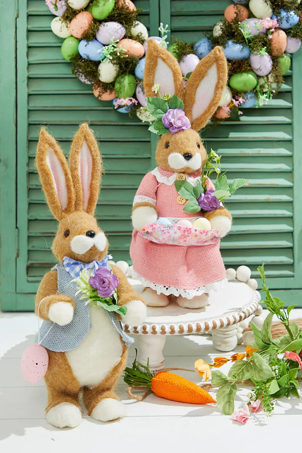 14.25" Easter Bunnies With Eggs