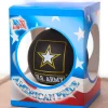 3.25" Ebony U.S . Army Logo & Song Glass Ball Ornament