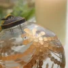 4" Etched Golden Garland Glass Ornament