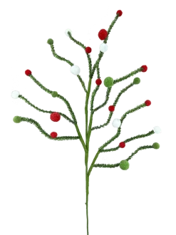 31” Felt Ball Twig Spray