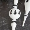8" Finial Glass Ball/Drop Ornament
