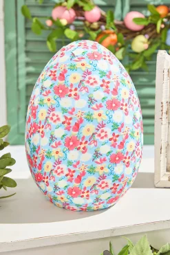10" Floral Fabric Egg