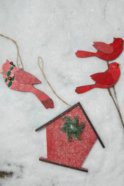 6.75” Frosted Birdhouse Ornament