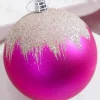 4" Fuchsia Frost Ball Ornament