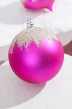 4" Fuchsia Frost Ball Ornament