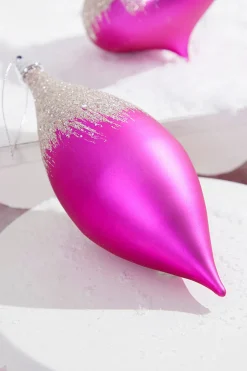 7" Fuchsia Frost Drop Ornament