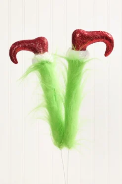 22" Furry Green Monster Legs Spray