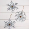 8” Galvanized Metal Snowflake Ornament
