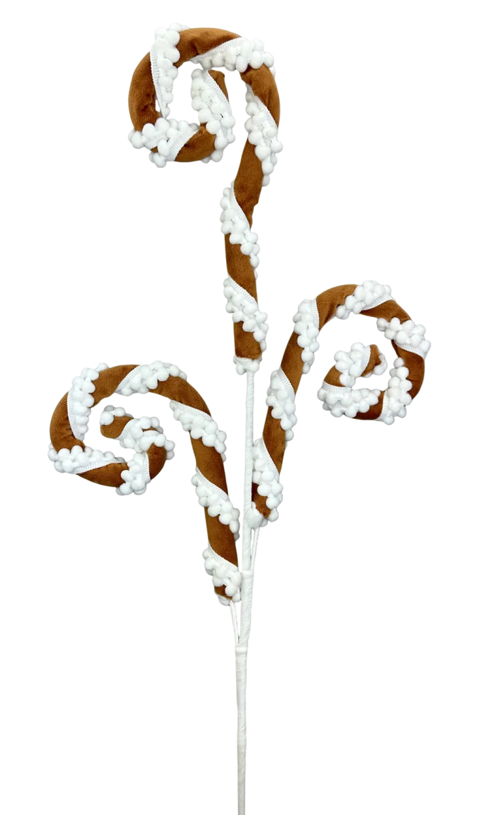 28" Gingerbread Stripe Spiral Curly Spray