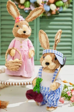 12.5" Gingham Bunny with Eggs