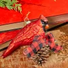 6" Glass Cardinal with Bow and Cone Ornament