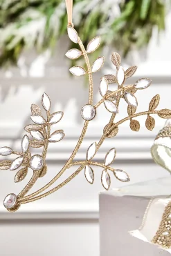8.5" Glitter Jewel Flower Branch Ornament