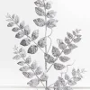 35” Glitter/Mica Later Fern Spray Silver