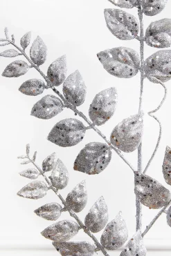 35” Glitter/Mica Later Fern Spray Silver