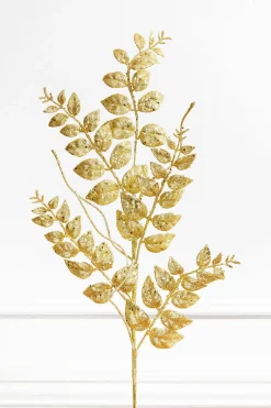 35” Glitter/Mica Later Fern Spray Gold