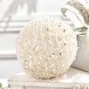 6" Glitter & Pearl Patterned Ball Ornament
