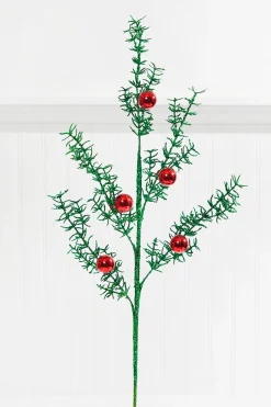 31” Glitter Pine Ball Ornament Spray