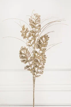 29" Glitter/Sequin Forest Fern Spray - Champagne