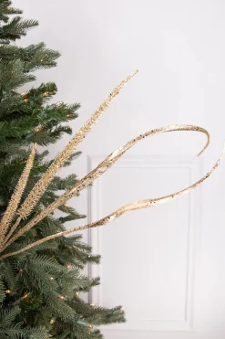 39” Glitter Sequin Grass Blossom Spray - Champagne