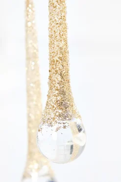 26" Gold Glass Drop Ornament Spray