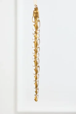 8.5" Gold Glass Icicle Ornament